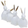 Floristik24 Dekorative kaniner hvid, guld 24cm x 14,5cm x 8,5cm