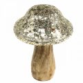 Floristik24 Deco champignon træ champignon med gyldent mosaikmønster H12cm