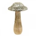 Floristik24 Deco champignon træ-træsvamp med gyldent mosaikmønster H17cm