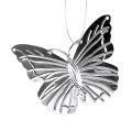 Floristik24 Dekorative sommerfugle til at hænge sølv 5cm 36stk