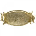 Floristik24 Deco bakke guld hjortegevir vintage bakke oval L35×B17cm