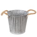 Floristik24 Dekorativ potte til plantning, metalpotte med håndtag, metaldekoration shabby chic Ø21,5 cm