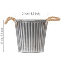 Dekorativ potte til plantning, metalpotte med håndtag, metaldekoration shabby chic Ø21,5 cm | Floristik24.dk