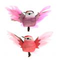 Floristik24 Dekorative fugle på klippet pink / lilla 9 cm 8stk