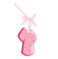 Floristik24 Fødselsdekoration filt kjole lyserød 7 cm 20stk