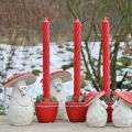 Floristik24 Pyntesvamp, efterårsdekoration, svamp i beton, lykkebringer, dekoration til nytårsaften rød, hvid H20cm B10cm