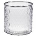 Floristik24 Dekorationsglas, lanterne med diamantmønster, glaskar Ø15cm H15cm