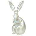 Floristik24 Dekorative kaniner sølv dekorative figurer påske 17,5x20,5cm 3 stk