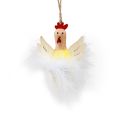 Floristik24 Dekorativ kylling påskepynt til ophængning af træpynt H8cm 6 stk