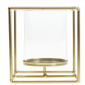 Floristik24 Dekorativ lysestage guld metal lanterne glas 12×12×13cm