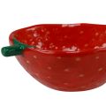 Floristik24 Dekorativ skål jordbær keramik skål rød 12,5×15,5cm 2stk