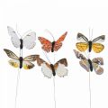 Floristik24 Deco sommerfugl på tråd farverig forårsdekoration 8cm 12stk