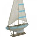 Floristik24 Deco sejlbåd træ blå-hvid maritim borddekoration H54,5cm
