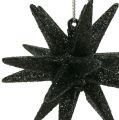 Floristik24 Deco stjerner sort glimmer 7,5cm 8stk