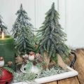 Floristik24 Deco juletræ mini gran jute taske glitter, grøn 26cm