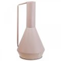 Floristik24 Dekorativ vase dekorativ kande i metal lys pink 19,5cm H38,5cm
