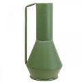 Floristik24 Dekorativ vase metalgrønt hank dekorativ kande 14cm H28,5cm