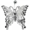 Floristik24 Dekorativt vedhæng sommerfugl, bryllupsdekoration, metal sommerfugl, forår 6stk
