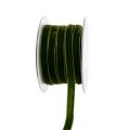 Floristik24 Dekorationsbånd fløjl mørkegrøn 10mm 20m