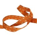 Floristik24 Dekorativt bånd orange med trådkant 15mm 15m