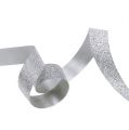 Floristik24 Dekorationsbånd sølv med glimmer 10mm 150m