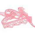 Floristik24 Dekorativt bånd kniplinger 22mm 20m lyserød