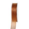 Floristik24 Dekorativ tape med lurex strimler kobber 25mm 20m