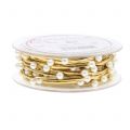 Floristik24 Dekorativt bånd guld med perler 10mm 8m