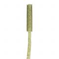 Floristik24 Dekorativ tape mosegrøn med guld lurex-trådforstærket 10mm 20m
