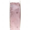 Floristik24 Dekorationsbånd med motiv pink 40mm 20m