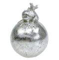 Floristik24 Deco figur frø på kugle sølv 8 cm 4stk