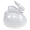 Floristik24 Dekorativ kaninfigur på æggehvide 8,5 cm 2 stk