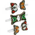 Floristik24 Dekorativ klip sommerfugl, gave dekoration, forår, sommerfugle lavet af træ 6stk