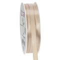 Floristik24 Smalt beige gavebånd, fint bånd til emballage, 10 mm bredt, 50 m langt