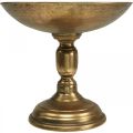 Floristik24 Dekorativ skål på fod Dekorativ tallerken guld antik look Ø28cm H26cm