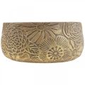 Floristik24 Dekorativ skål keramik guld blomster brun Ø23,5cm H11,5cm