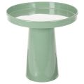 Floristik24 Dekorativ metalplade, grøn, rund bund, bakke til blomsterarrangementer, 20 cm