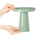Dekorativ metalplade, grøn, rund bund, bakke til blomsterarrangementer, 20 cm | Floristik24.dk