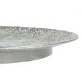 Floristik24 Pyntetallerken sølv med ornament Ø32cm