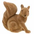 Dekorativt egern floket brun H20cm 2stk