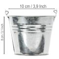 Spand Ø10cm H8cm 10 stk. zink, blank | Floristik24.dk