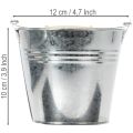 Spand Ø12cm H10cm 8 stk. Zink, blank | Floristik24.dk