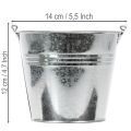 Spand Ø14cm H12cm 6 stk. zink, blank | Floristik24.dk