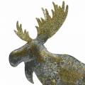 Floristik24 Julfigur elg gyldent antik look metal 21 × 14,5 cm