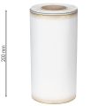 Elegant moiré kransbånd, 200 mm hvid med guldperlekant og speciel finish, 25 m - Perfekt til dekorationer og fester | Floristik24.dk