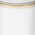 Elegant moiré kransbånd, 200 mm hvid med guldperlekant og speciel finish, 25 m - Perfekt til dekorationer og fester | Floristik24.dk