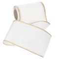 Elegant moiré kransbånd med guldkant, bryllupsdekoration, sørgebånd, hvidt 150 mm x 25 m | Floristik24.dk