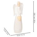 Englefigur med hjertedekoration i cremehvid, 23 cm | Floristik24.dk