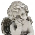 Floristik24 Dekorativ engel i grå siddende 13,5 cm 2stk
