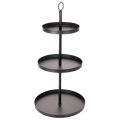 Floristik24 Tre-lags rundt serveringsfad i metal til borddekoration i flere niveauer, 61 cm
